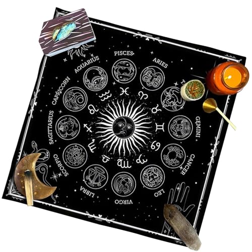 Shurzzesj Tarot-Tischdecken, Tarot-Tuch für Tisch | Faltbare rutschfeste Tischdecke,Geheimnisvolles Tarot-Zubehör, tragbare Tischdecke für Tarotkarten-Enthusiasten, Berater von Shurzzesj