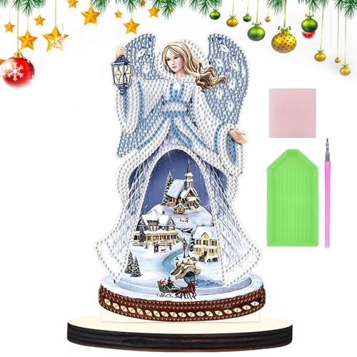 Shurzzesj Weihnachts-Strass-Kunst-Kits für Erwachsene, Edelstein-Kunst, Weihnachtsbasteln, Weihnachtsschmuck, Engelmalerei, Winter-Strass-Kunst, Heimdekoration von Shurzzesj