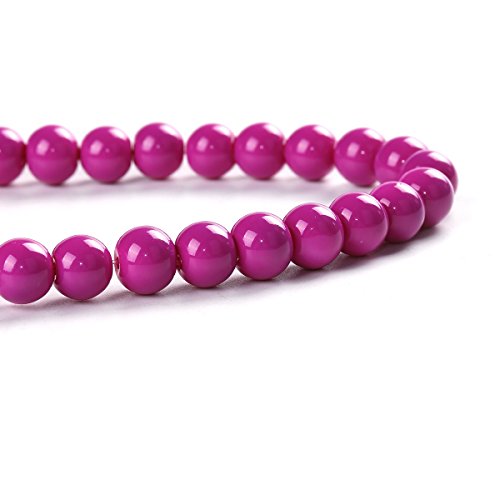 SiAura Material ® - 8mm Glasperlen Fuchsia, Strang mit ca. 108 Perlen von SiAura Material