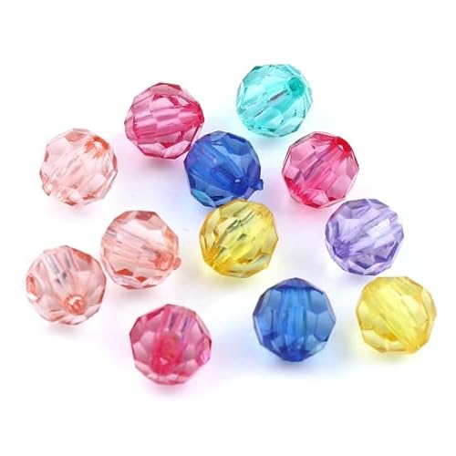 SiAura Material - 500 Stück bunte Acrylperlen Ø 8mm Rondell form Mix Kunststoffperlen Schmuck Perlen Perlen Set Armband Perlen Bastelperlen mit Loch Fädelperlen I Perlen zum Auffädeln von SiAura Material