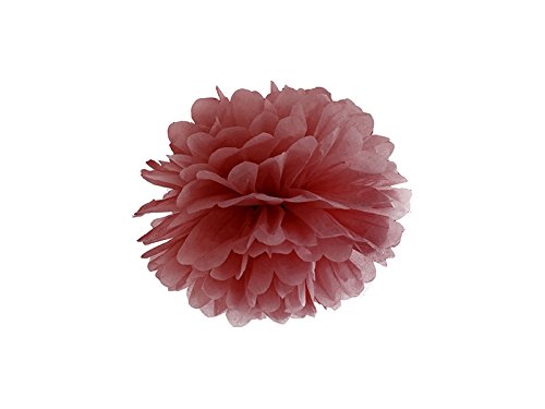 SiDeSo® 5 Stück Pompoms ca. 25cm Durchmesser (Bordeaux rot) von SiDeSo