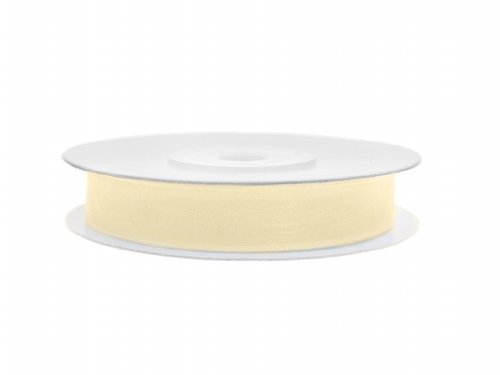 SiDeSo® Chiffonband 25m x 6mm viele Farben Hochzeit Organza Dekoband Geschenkband Antennenband Schleifenband (Creme) von SiDeSo