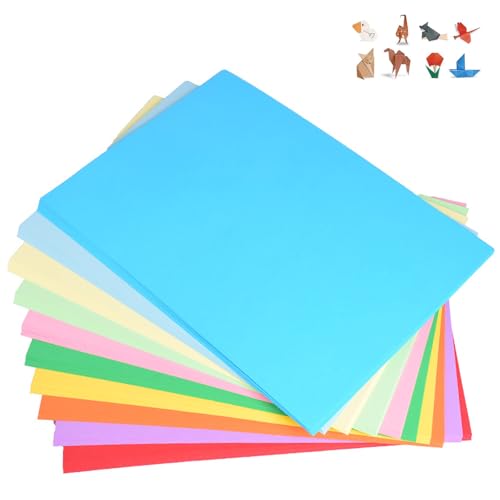 SiHuiTu Farbkarton inklusive weißer Karte | 50 Blatt | 10 verschiedene Farben | ideal zum Basteln, Scrapbooking und DIY | 230 g/m² Karton (100, A5) von SiHuiTu