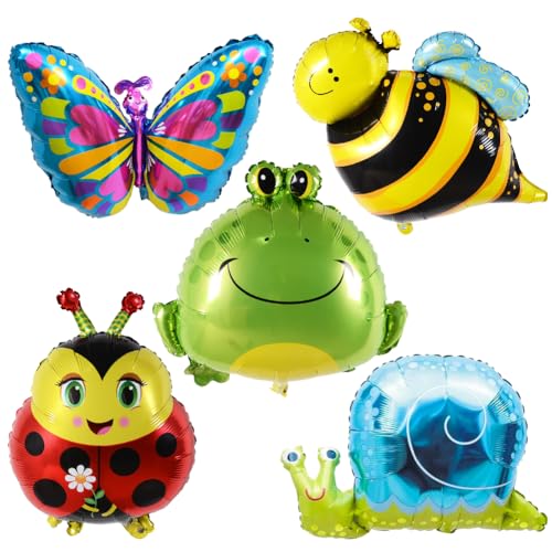 SiSfeL Animal Balloons, 5pcs Schmetterling Luftballon, Foil Helium Balloons, Many Colourful Animals, Tiere Luftballons Set für Kinder Geburtstag Party Dekoration Geschenk von SiSfeL