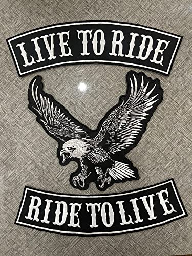 Live to Ride to Live großer bestickter Aufnäher zum Aufbügeln von SialkotCrafts