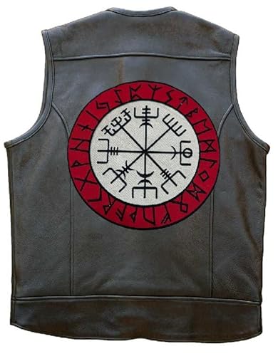 Vikings bestickter großer Kompass auf der Rückseite für Jacke/Weste, zum Aufbügeln von SialkotCrafts