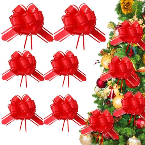 Sibba 10x Große Geschenkverpackungsschleifen Geschenkband 10 Zoll Hochzeitsschleifen Chiffon Blumenkästen Dekoration Blumensträuße Geschenkzubehör Für Weihnachtskörbe Valentinstag(Rot,26×15×15 cm) von Sibba