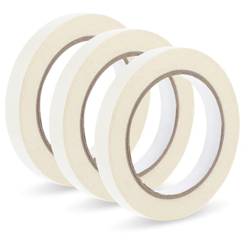 Sibba Weißes Künstlerband 3 Stück Masking Art Tape Mittelklebriges Klebeband Selbstklebendes Malerband Klebriges Bastelmaterial Zum Zeichnen Aquarellmalerei Leinwandrahmen 06 Zoll Breit 165 Fuß Lang von Sibba