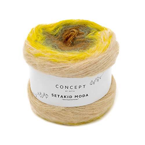 Sibylles Geschenkeartikel 100g Katia Concept Seakid Moda - Farbe 305- aus 35% Anteil Seide und 35% Mohair, mit tollem Farberlauf von Sibylles Geschenkeartikel