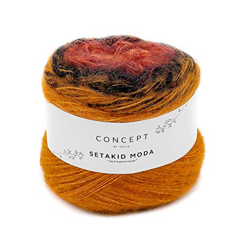 Sibylles Geschenkeartikel 100g Katia Concept Seakid Moda - Farbe 306 - aus 35% Anteil Seide und 35% Mohair, mit tollem Farberlauf von Sibylles Geschenkeartikel