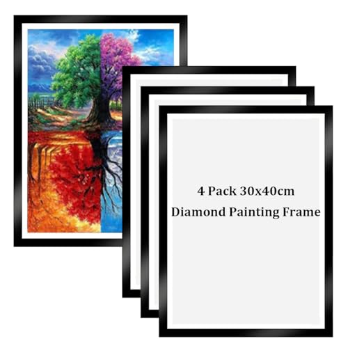 4 Packungen Diamond Painting Rahman, Diamond Painting Zubehör Schwarzen Diamant Kunstrahmen Diamond Painting Bilder Rahmen 5D Diamant Painting Rahmen für 30x40cm Diamant Malerei von SicaHomy