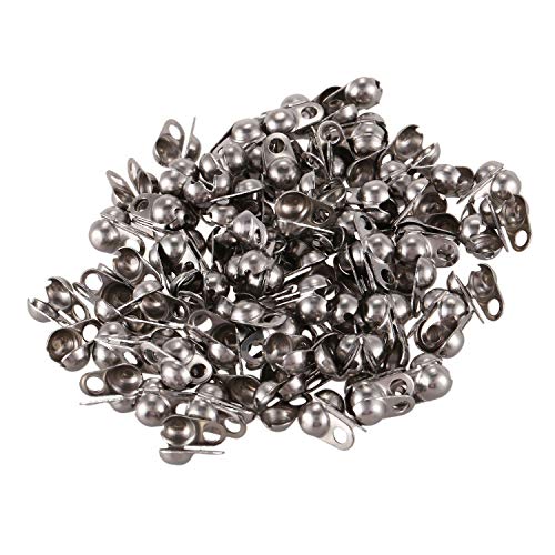 Sichuny 100 StüCke Silber Ton Kalotten Ende Crimps Perlen Tipps 8X4Mm (Fit 3Mm Kugelkette) von Sichuny