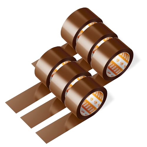 SIDI Packband, braunes Klebeband, Verpackungsband, Verpackungsband, Umzugs- und Versandband, braun, 36 mm x 120 m, 6 Stück von Sidi Global Market