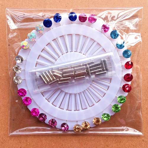 30 Stück bunte Kristall Hijab Schal Pins Hijab Pins mit Safty Caps Schneider Nähen Snag-Free Pins Brosche (bunt) von Siganorpy