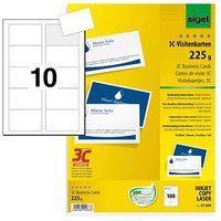 100 SIGEL Visitenkarten LP850 satiniert weiß 225 g/qm von Sigel