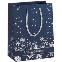 3 SIGEL Geschenktaschen Silver Snowflakes Motiv 26,0 x 33,0 cm von Sigel