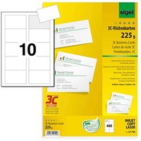 400 SIGEL Visitenkarten LP796 satiniert weiß 225 g/qm von Sigel