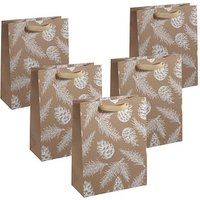 5 SIGEL Geschenktaschen Pine cones and pine branches Large 26,0 x 33,0 cm von Sigel