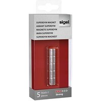 SIGEL Strong Magnete silber, Metall Ø 1,0 x 1,0 cm, 5 St. von Sigel