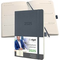 SIGEL Buchkalender Conceptum 2025 dunkelgrau von Sigel