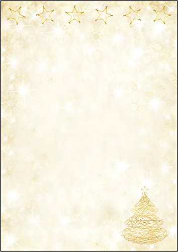 SIGEL DP083 Briefpapier Weihnachten "Graceful Christmas", DIN A4, 100 Blatt, aus nachhaltigem Papier, Weihnachtsbriefpapier, für Weihnachtspost, Angebote, Einladung, Menükarte von Sigel