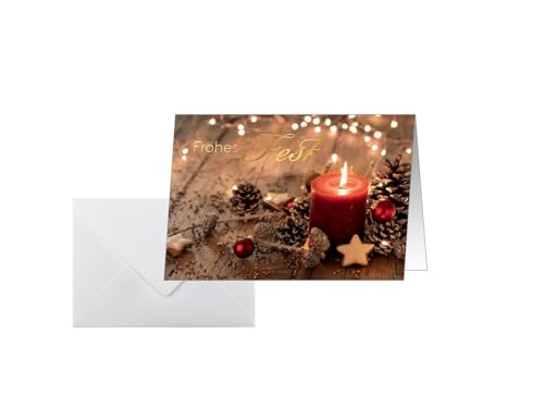 SIGEL DS093 Premium Weihnachtskarten-Set Red Christmas Candle, A6, 10 Karten mit Umschlägen, ideal zum Bedrucken, aus nachhaltigem Papier SIGEL DS093 Premium Weihnachtskarten-Set Red Christmas Candle, A6, 10 Karten mit Umschlägen, ideal zum Bedrucken, aus nachhaltigem Papier von Sigel