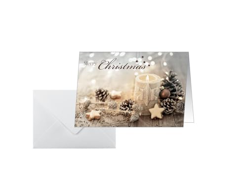 SIGEL DS098 Weihnachtskarten-Set Beige Christmas Candle, A6, 25 Karten mit Umschlägen, ideal zum Bedrucken, aus nachhaltigem Papier SIGEL DS098 Weihnachtskarten-Set Beige Christmas Candle, A6, 25 Karten mit Umschlägen, ideal zum Bedrucken, aus nachhaltigem Papier von Sigel