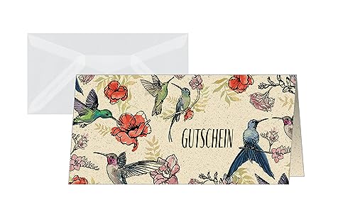 SIGEL DS621 Gutscheinkarten Geschenkgutscheine | Vordrucke zum Selbstausfüllen für Unternehmen & Gastronomie "Hummingbirds" | DIN lang | 10 Stück mit Umschläge | aus nachhaltigem Graspapier SIGEL DS621 Gutscheinkarten Geschenkgutscheine | Vordrucke zum Selbstausfüllen für Unternehmen & Gastronomie "Hummingbirds" | DIN lang | 10 Stück mit Umschläge | aus nachhaltigem Graspapier von Sigel