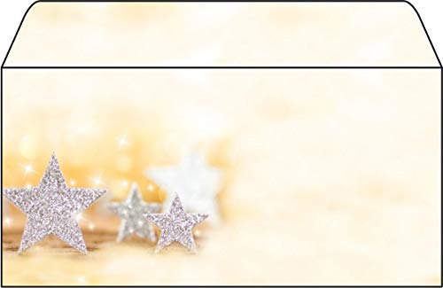 SIGEL DU035 Briefumschläge Weihnachten "Glitter Stars" | DIN lang | 50 Stück von Sigel