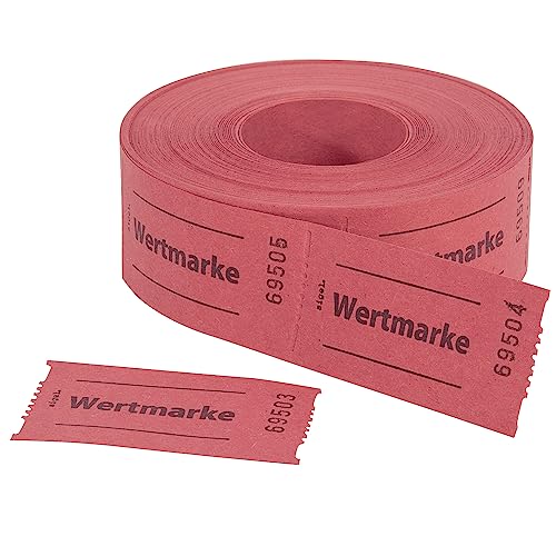 SIGEL GR554 Wertmarken Gutscheinmarken Rolle rot, 500 Bons, aus Recyclingpapier, Essensmarken, Getränkebons von Sigel