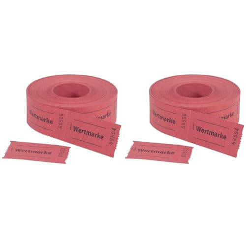 SIGEL GR554 Wertmarken Gutscheinmarken Rolle rot, 500 Bons (Packung mit 2) von Sigel