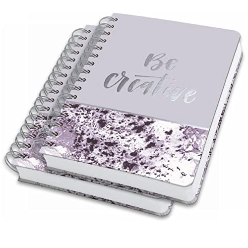 SIGEL JN607/2 Spiralblock A5 Notizblock Bullet Journal Jolie, 2er Pack, dot-Lineatur, dickes 120g Papier, 240 Seiten, violett/weiß, vegan, aus nachhaltigem Papier hergestellt von Sigel