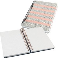 SIGEL Notizbuch mit Spirale Jolie® ca. DIN A5 punktraster, rose/schwarz/weiß Hardcover 120 Seiten von Sigel