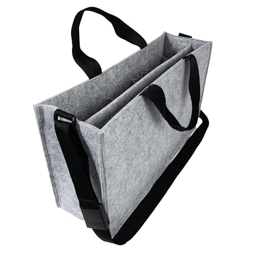 Sigel BA409 Desk Sharing Bag Classic, Organizer für mobiles Arbeiten, absolut sicherer Stand: für Laptop und Unterlagen, Synthetischer Filz, hellgrau, Large 50 x 15 x 28 cm von Sigel