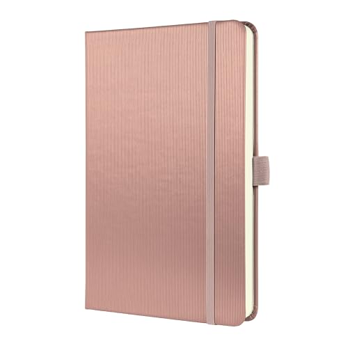 Sigel CO400 Notizbuch A5 kariert rose metallic, Hardcover, 194 nummerierte Seiten, nachhaltiges Papier, mit Inhaltsverzeichnis, Stiftschlaufe, Falttasche, Gummibandverschluss, Conceptum von Sigel