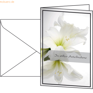 Sigel Faltkarte Amaryllis 115x170mm 220g/qm VE=10 Stück incl. Umschläg von Sigel