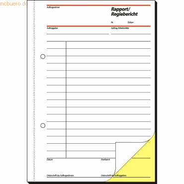 Sigel Formularbuch Rapport/Regiebericht A5 hoch selbstdurchschreibend von Sigel