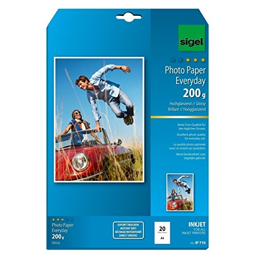 Sigel Fotopapier Everyday Plus A4 200g/qm VE=20 Blatt Glossy von Sigel