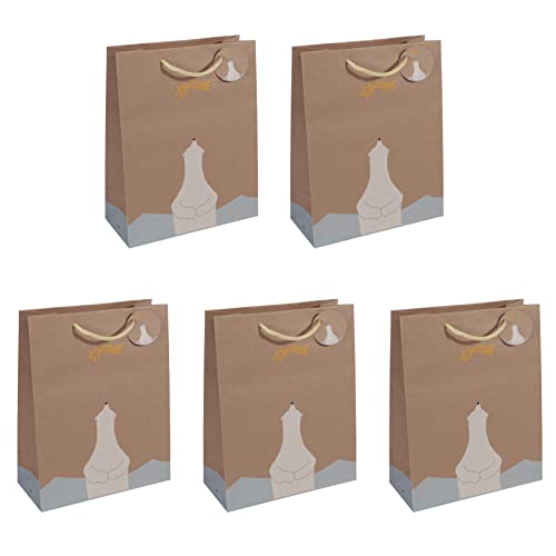 Sigel GT049/5 große Geschenktüten aus Kraftpapier, 5er Set, 33 x 26 cm, braun, "Polar bear with shooting star", Papier-Geschenktaschen Weihnachten Sigel GT049/5 große Geschenktüten aus Kraftpapier, 5er Set, 33 x 26 cm, braun, "Polar bear with shooting star", Papier-Geschenktaschen Weihnachten von Sigel