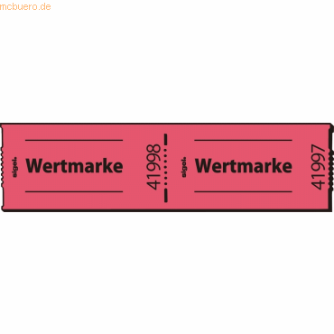 Sigel Gutscheinmarken-Rollen 60x30mm Wertmarke rot fortlaufend nummeri von Sigel