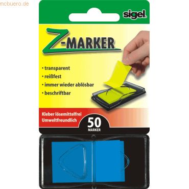 12 x Sigel Haftmarker Film neonblau VE=50 Stück von Sigel