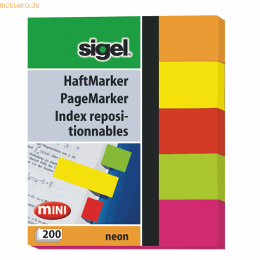 Sigel Haftmarker Neon 50x60mm mehrfarbig von Sigel