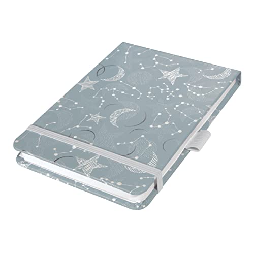 SIGEL JN348 Notizblock A6+, Dot Lineatur, Jolie Cosmic Fantasy Grey, Hardcover, 79 Blatt, aus nachhaltigem Papier von Sigel