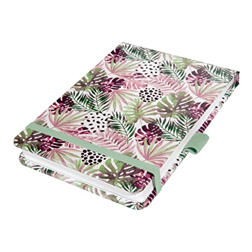 SIGEL JN354 Notizblock A6+, Dot Lineatur, Jolie Mintpink Jungle Fever, Hardcover, 79 Blatt, aus nachhaltigem Papier von Sigel