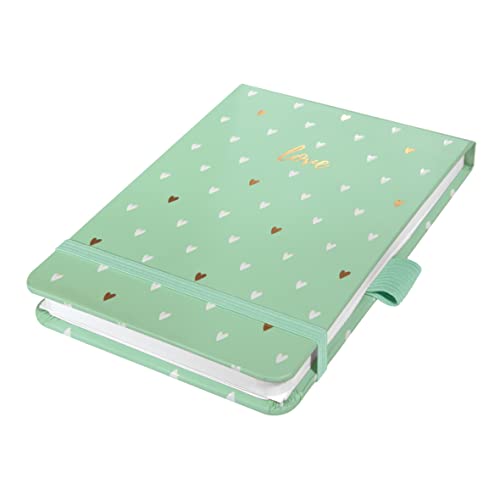 SIGEL JN396 Notizblock A6+, Dot Lineatur, Jolie Mint Love, Hardcover, 79 Blatt, aus nachhaltigem Papier von Sigel