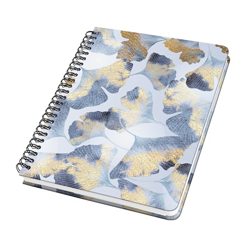 Sigel JN626 Spiralblock A5 Notizblock Bullet Journal Jolie, dot-Lineatur, 100 g/m2, 120 Seiten, blau, gold, vegan, aus nachhaltigem Papier hergestellt von Sigel