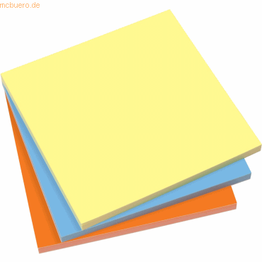 Sigel Static Notes 100x100mm gelb/blau/orange Kunststoff VE=3 Blocks a von Sigel