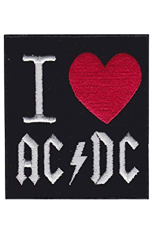 SigitasTrading Ac Dc ACDC I Love Aufnäher Besticktes Patch zum Aufbügeln Applique von SigitasTrading