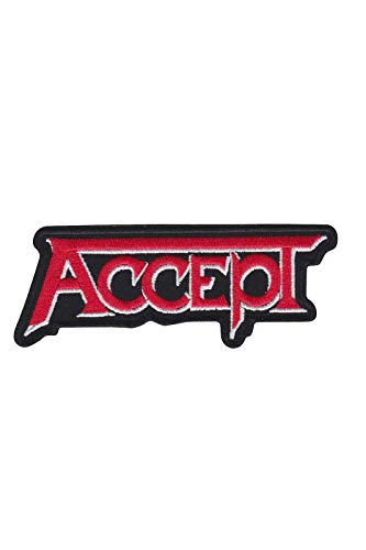 SigitasTrading Accept Red Silver Heavy Metal Aufnäher Besticktes Patch zum Aufbügeln Applique von Homry