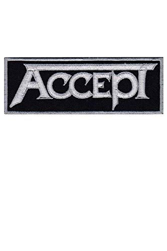 SigitasTrading Accept Silver Heavy Metal Aufnäher Besticktes Patch zum Aufbügeln Applique von SigitasTrading